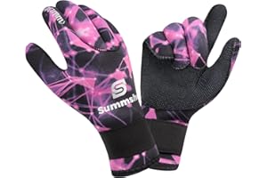 Summshall Wetsuit Gloves 3MM Neoprene Water Resistance Thermal Antislip Warm Swimming Gloves for Men Women Spearfishing Surfing Rafting Kayaking Paddling Scuba Diving