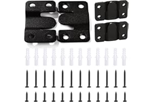 VooGenzek 6 Sztuk Ukryty Wspornik MontaŻowy, Blokujący Hak do Ramki na Zdjęcia, Haczyki do łączników Meblowych ze Śrubami 24, do Ramki na Zdjęcia, Ramki lusterek, Czarny 54 x 30 mm