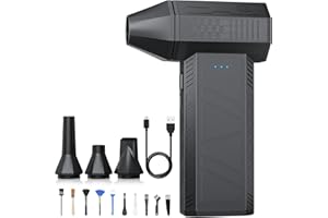 ‎SALCAR SALCAR Tragbares elektrisches Staubgebläse mit 110000 U/min – 3-stufiger Mini Air Duster mit stufenloser Regelung & Turbotaste – Wiederaufladbar, starke Druckluft für PC, Auto, Innen- & Außeneinsatz
