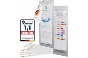 smardy 10x Bandelettes de test d'eau potable 9in1 | Chlore libre, pH, alcalinité, nitrate, nitrite, mesure dureté totale | Testeur d'eau pour aquarium, piscine, whirlpool, spa