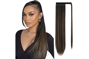 Sofeiyan Lunghi Coda di Cavallo Extensions Lisci Wrap Around Capelli Estensione Sintetici Naturali Ponytail Extension Parrucchino Clip Posticci per Capelli Donna 65 cm-140 g
