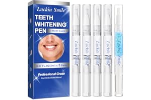 ‎LUCKIN SMILE Teeth Whitening Stift,4 Zahnaufhellung Stift,1 Desensibilisierungs-Stift,20% PAP Natürliches Zähne Aufhellen-Gel,Schnelles Aufhellen,Sanftes & Zahnschonendes Bleichen
