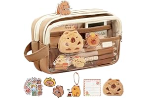 DKDDSSS Trousse Scolaire, Trousse à Crayons Capybara, Ensemble Papeterie Capybara, Trousse Crayons Grande Capacité, pour Fourniture Scolaire et de Bureau