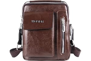 Naudamp Bolso de Hombro para Hombre, Moda Bolso de Mensajero de Cuero PU, Mochila de Ocio, Bolso de Viaje Deportivo al Aire Libre