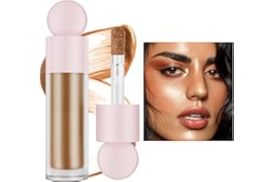 WEIXINBUY Liquid Highlighter Natural Glow für Gesicht und Körper, Feuchtigkeitsspendend Highlighter für Langanhaltenden Schimmer, Contouring stick mit Kissen Applikator (#4 Kerzenlicht, 7.5 ml)