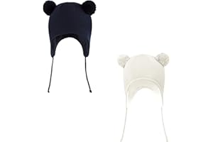 LANGZHEN Bambino Bambini Cappello Invernale Infantile, Earflap Maglia Cappello Caldo Fleece Foderato Beanie per Bambini Bambini Ragazze