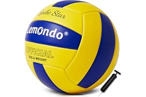 ‎LEMONDO Lemondo Volleyball PU Weich Beachvolleyball Soft Wasserfest mit Pumpe Indoor Outdoor Wasserball Ball für Spiel Training Strand Bälle(mit Pumpe)