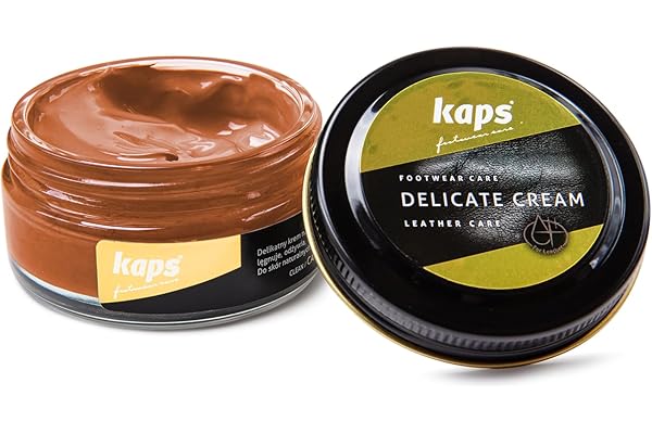 Kaps Crème Délicate – Crème De Cirage Cuir Naturel Et Synthé – Soin Chaussures Professionnel – Soin Intensif Du Cuir Et Nourrissant– Pot Verre 50ml – Plusieurs Couleurs