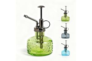 Bamworld Watering Can Glass Mister, 180ml Vintage Decorative Green Indoor Watering Can for Succulents, Herbs and Houseplants