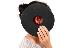 SFBSFL 9'' Ear Piercing Pillow,Donut Pillows,O-Shaped Pillow With An Ear Hole For Side Sleepers For Side Sleepers,Relieve Ear Pain