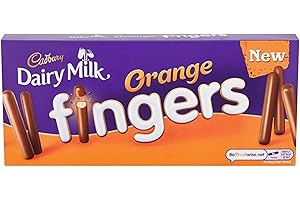 Cadbury Dairy Milk Orange Fingers, Crunchy Biscuits Coated in Orange Flavoured Milk Chocolate, 114 g Sharing Box (Pack of 1)