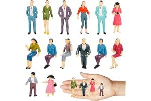 14 st miniatyrmänniskor 1:25 Miniatyrfigurer i olika poser Målad modellfigur för modellbyggande Skala HO Skala Miniatyrfigure
