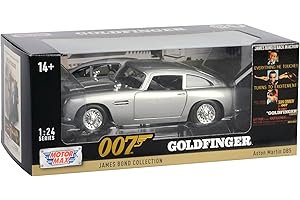 OPO 10 - Voiture Miniature reproduite à l'échelle 1/24 Compatible pour Aston Martin DB5 James Bond Collection Goldfinger - Motormax 79857