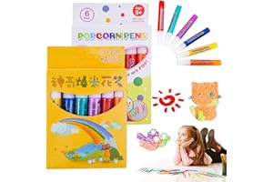 GROVL DIY Bubble Popcorn Drawing Pens,Puffy Bubble Pens,Print Bubble Pen Puffy 3D Art Safe Pen,Popcorn Pens,Magics Colour Decorate Graffiti Pens for Greeting Birthday Cards Kids Christmas(Style A+B)