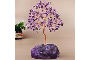 Yttriuny 6.2 In Amethyst Crystal Tree of Life,Seven Chakra Tree,Money Tree,Crystal Tree for Positive,Gifts for Women Mom,Handmade Reiki 7 Chakra Tree for Home Office Desk Accessories