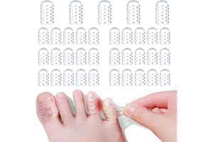 LFWZRY 35 Pièces Silicone Protège Orteils, Respirantes Protections d'Orteils Gros Petite Orteil pour homme femme, Anti-friction Capuchons d'Orteils pour Ampoules Callosités Ongles Soulager Pied la Douleur