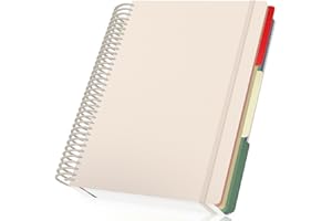 Yarotm Quaderno a Spirale A4 - Quaderni a Quadretti 5mm - 23.5x29.8cm Beige Notebook - Blocco Note 120 Fogli/240 Pagine - Taccuino Appunti A4 per Viaggiatori, Copertina Morbida e Spirale