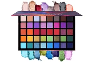 BEAUTY GLAZED UCANBE 40 kolorów Spotlight paleta cieni do powiek, wielokolorowe, błyszczące, błyszczące, kolorowe, pudrowe cienie do powiek