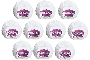 Hilo de Lana rizada para Tejer Crochet Ganchillo o Punto Torrijo BOREAL 50g, Ovillo de Lana Suave de Micropoliester para Tejer | 10 Unidades, Color 3021