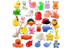 BEENAVEE Giocattolo per il bagnetto del bambino in età prescolare, Oceano galleggiante e fattoria Squeaky Animal Bath Time Squirty Toy for Toddlers Decorazione e regalo per feste per bambini, educativo (30PCS)
