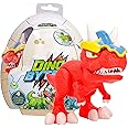 DINOBYTES Articulated Dinosaur with Helmet and Combat Functions - Carner Action Figure Toy Gift for Boys and Girls 3 Years and Up
