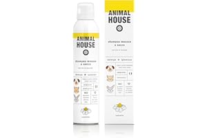 Animal House Shampoo Secco Mousse, Ipoallergenico, Adatto a tutte le razze, Privo di Agenti Chimici, Made in Italy, Nutriente, Naturale, (Camomilla)