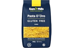 Sam Mills - Fideos Sin Gluten - 1 paquete de 500 g - 100% Harina de Maíz - Fabricado en Instalaciones Sin Gluten - Mejora el Tránsito Intestinal - Ideal para Dietas Veganas