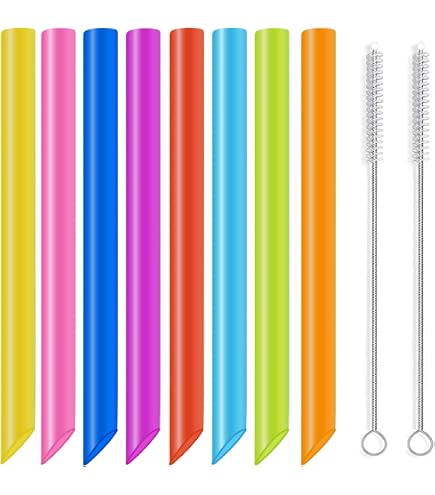 Pailles Larges Pour Milkshake Slush PAPSTAR Lot De 200 Pailles à Thé à Bulles En Papier - Diamètre 12 Mm, 20 Cm, Couleurs Assorties - Écologiques