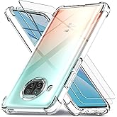 Ferilinso Cover per Xiaomi Mi 10T Lite 5G + 2 Pezzi Pellicola Protettiva Vetro Temperato, [Transparente TPU Custodia] [10X An