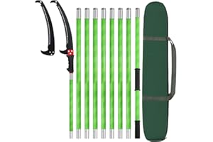 VELPAX 9M Sega Per Alberi Con Manico Telescopico, Seghetto Per Potatura Manuale, Regolabile in Altezza Attrezzi da Giardinaggio per Tagliare i rami in alto nel