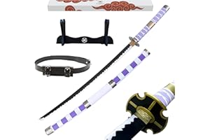 Hashiman - Katana One Piece - Réplique Manga Sabre + Support Epée Bois + Ceinture - Catana Japonais Cosplay Décoration Jouet Enfant Adulte - Jeu Déguisement Deco Ninja
