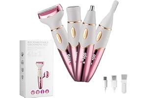 CIENXUAN Cordless 4 in 1 Electric Bikini Trimmer Lady Shavers for Women, Women Razor for Body, Legs, pubic Hair and Face, Waterproof & Rechargeable,Portable Wet and Dry