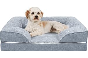 Uilkbyu Orthopedic Dog Beds for Medium Dogs, Memory Foam Dog Beds Medium Dog Bed Washable with Removable Cover & Nonskid Bottom, 71x59x17cm