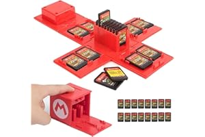 doepeBAE Games Storage Case Compatible for Nintendo Switch - Video Game Card Holde Protective Storage System Game Card Organizer Travel Container Box Hard Shell with 16 Game Card Slots(Mario RED)