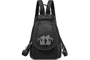 DIRRONA Moda Zaino da Donna Casuale Borsa da Petto Borse a Tracolla Antifurto Zaino Soft PU Pelle da Donna Zaino Viaggio Università Donna Borse a Tracolla