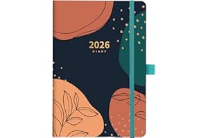 ARTFAN Diary 2026 - Diary Week to View from Jan. to Dec. 2026, A5 diary 2026 with Back Pocket, Hard Cover, Elastic Closure, 21.5 x 15.5 x 1.5 cm