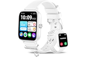 IARET Orologio Smartwatch Donna, 1,85" Smart Watch con Effettua/Risposta Chiamate, 100+ Modalità Sportive, Contapassi, Monitoraggio Sonno, Cardiofrequenzimetro, Fitness Tracker per Android & iOS, Bianco