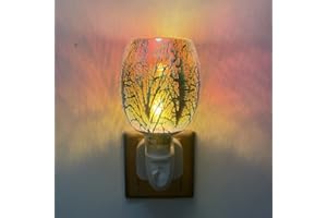 KOMINZZ Wax Melt Burners Electric Plug in Wax Burner Glass Electric Oil Burner Fragrance Candle Wax Warmer Melter Night Light Aroma Lamp for Home Office Bedroom Living Room Gifts & Decor