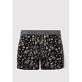 Grafik Baskılı Siyah Boxer 091719-900