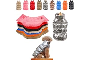 Komate Manteau d'hiver Imperméable pour Chien Chats Doudoune pour Chien Rembourré Matelassé Manteau Chien Neige Gilet Veste Chaude Chiot Vêtements pour Petit Moyen Grands Chiens (XS, Argent)