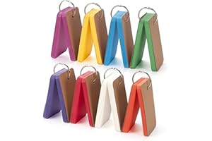 RSXING Karteikarten mit Ring Lernkarten Papier Wortkarte 400 Stück Merkzettel Karteikarten kann als schönes Geschenk für Klassenkameraden und Freunde verwendet(8Satz 50 Blatt pro Satz)