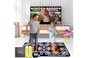 Tapis de danse pour la télévision, 64 Go de stockage, 590 jeux, 75 vidéos MTV, 600 chansons, yoga/aérobic, tapis de danse fitness, en flanelle premium. Un cadeau pour les garçons et les filles