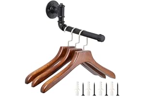 BTSKY - Appendiabiti da parete, stile rustico, industriale, per appendiabiti, bar, asciugamani, misura lunga, colore: nero