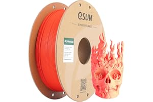 eSUN Filament Mat Bicolore, Filament PLA Mat 1.75mm, Texture Givrée, Bobine de 1KG (2.2 LBS) Filament d'Impression 3D pour Imprimantes 3D,Rouge Jaune