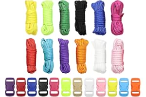 Tiardey Paracord Set, Craft Set, Paracord Rope Multifunction Inkluderar repspänne och synålar, för utomhussporter, gör DIY-armband (12 färger set)