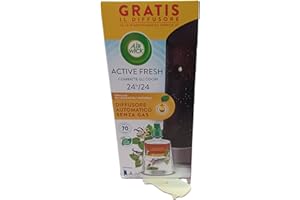 Airwick Active Fresh Deodorante per Ambienti, Confezione con 1 Diffusore Automatico senza gas, 1 Ricarica alla Fragranza Vaniglia e Caprifoglio 228ml, 2 Pile AA, Neutralizza Odori 24/7