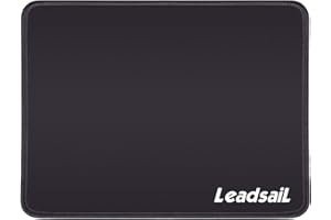 LeadsaiL Tappetino per mouse 27 x 21 x 0,3 cm, bordi cuciti, fondo in gomma antiscivolo, materiali durevoli, portatile, impermeabile, migliora la precisione e la velocità - nero