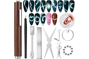 PEACECOLOR Cat Eye Magnet för Naglar Profi Nail Magnet Set | 3-in-1 Kattenöga Magnet Ring Cirkel och Hjärtmotiv, Fyrkantig, R
