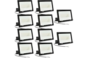 JEFEDANA 10PCS-Focos LED Exterior 150W Proyector LED Exterior 15000LM IP66 Impermeable Foco Proyector LED 6500K Blanco Frío Floodlight para Casa, Garaje, Patio, Terraza, Campo