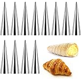 Cannoli Moulds Tubes, 12 Pcs Cream Horn Molds Non Stick Stainless Steel Cannoli Cream Roll Forms Moulds for Baking Pastry